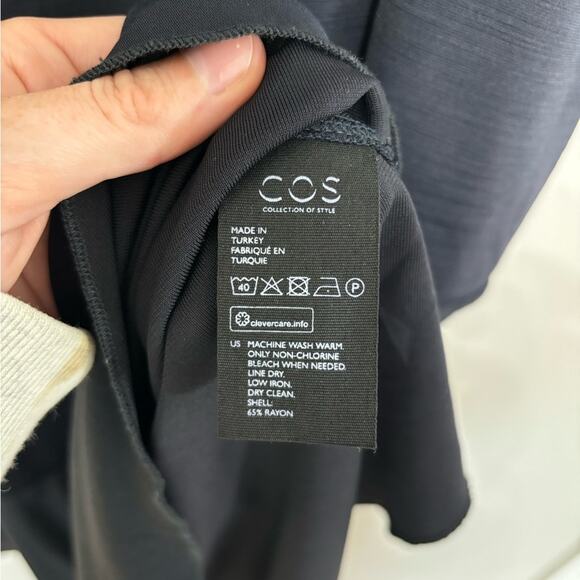 COS Tank Mini Dress Ruffle Hem in Black and Navy - Size L - Picture 6 of 8